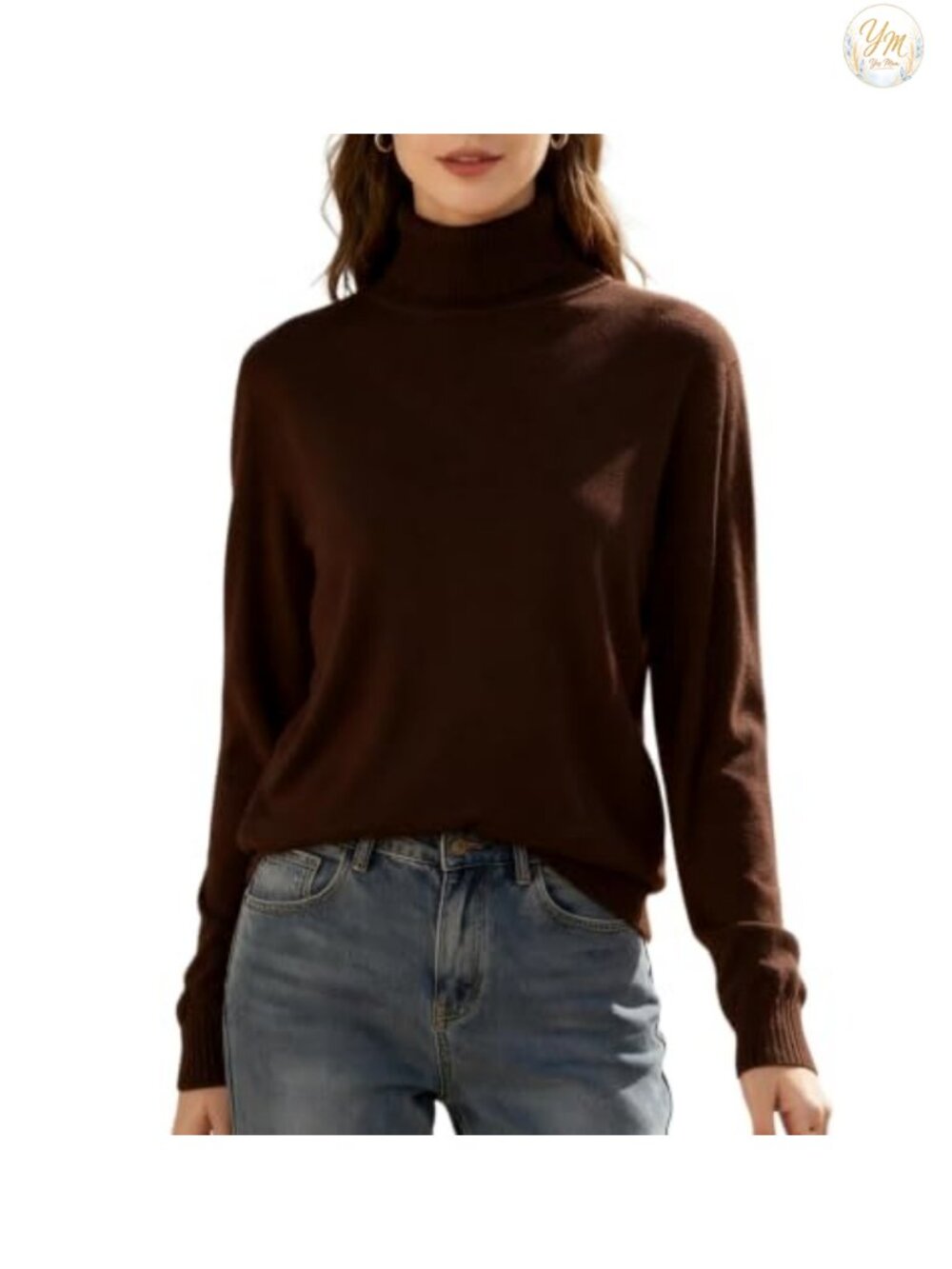 Turtleneck Long Sleeve Sweater Pullover Lightweight Slim Fit